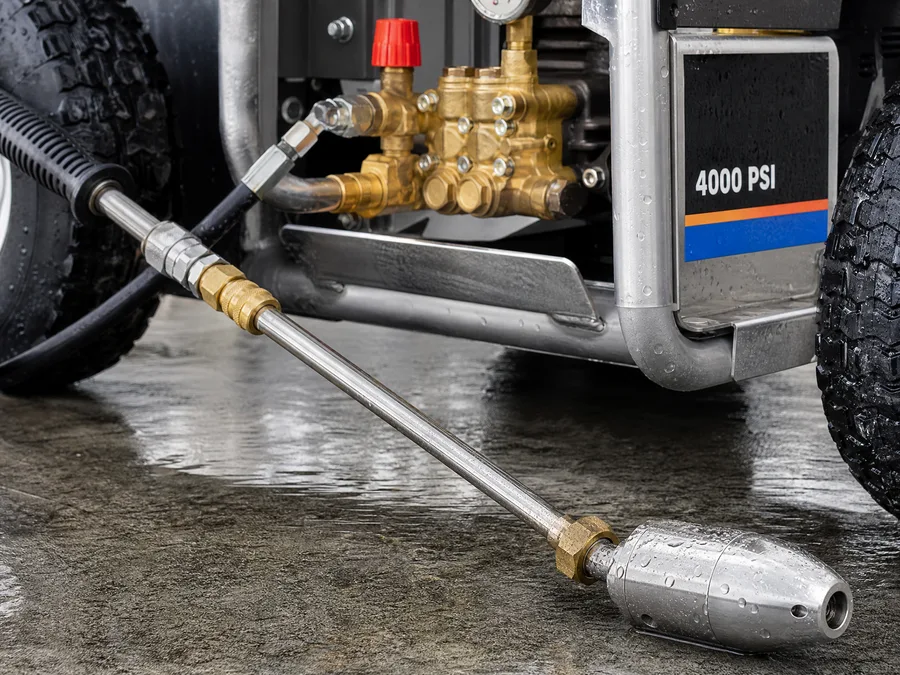 Professional commercial-grade pressure washing equipment